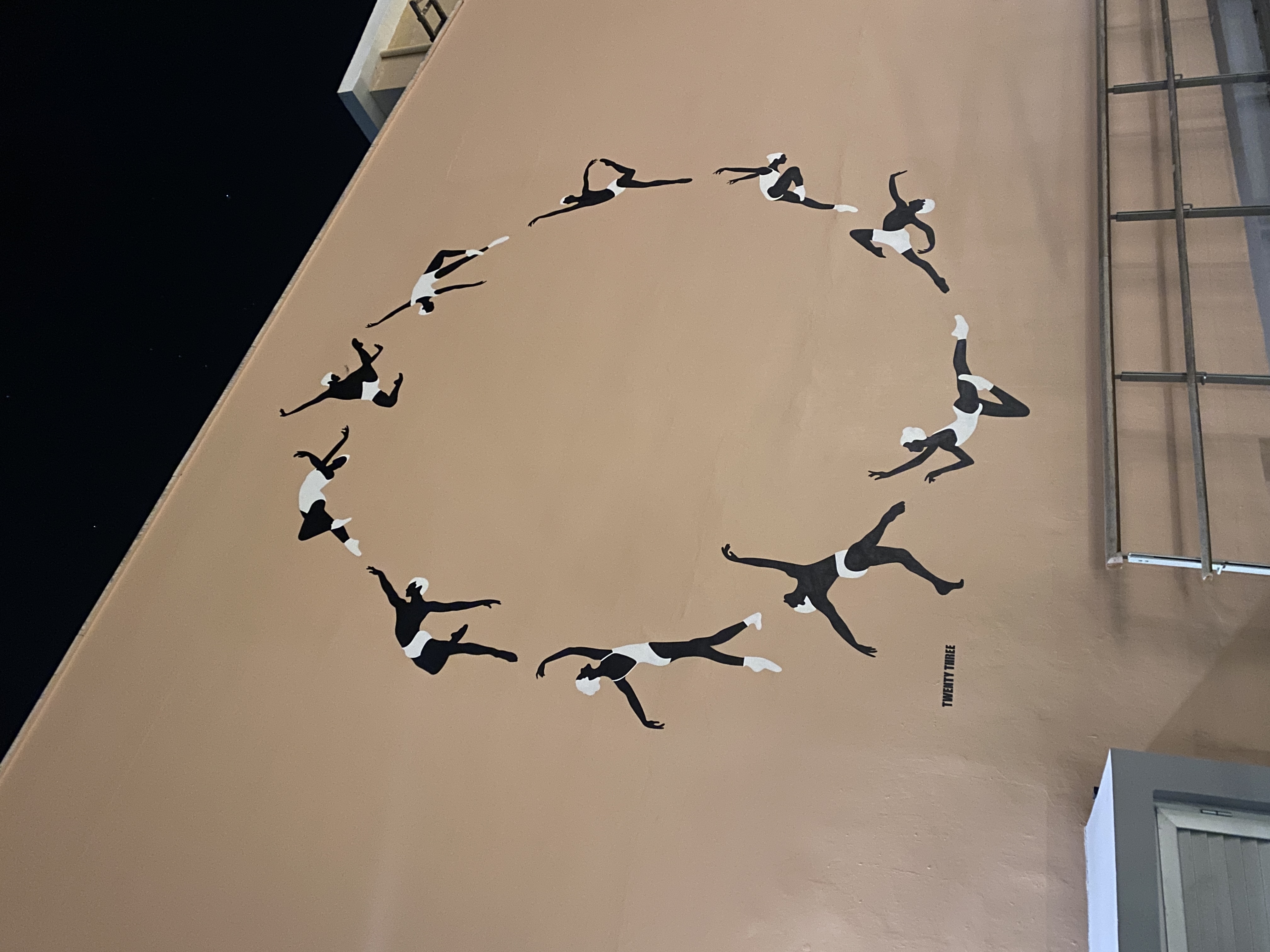 Nicosia street art mural of dancers